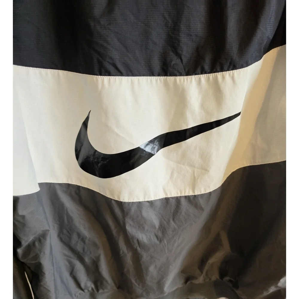 Nike Windrunner Jacket Mens XL Black White Gray Colorblock Hooded Windbreaker